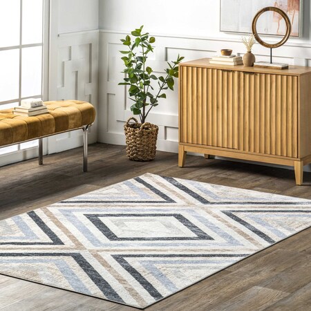 Nuloom Akari Transitional Diamond Machine Washable Area Rug 2ft x 8ft KKON18A-208